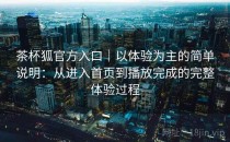茶杯狐官方入口｜以体验为主的简单说明：从进入首页到播放完成的完整体验过程