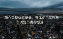 糖心完整体验记录：整体使用氛围与浏览节奏的感受