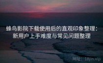 蜂鸟影院下载使用后的直观印象整理：新用户上手难度与常见问题整理