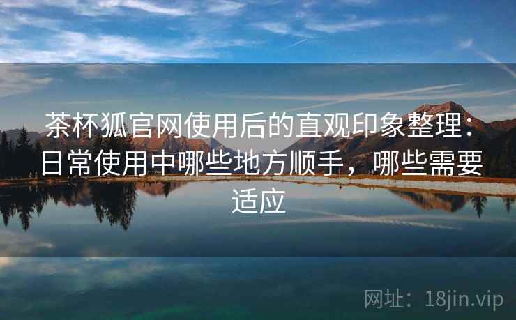 茶杯狐官网使用后的直观印象整理：日常使用中哪些地方顺手，哪些需要适应  第2张